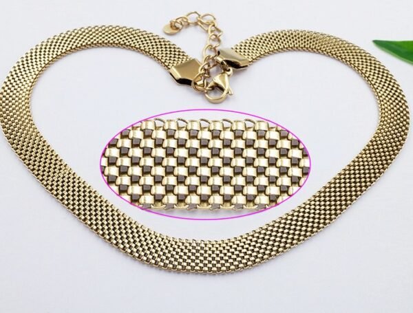 Chocker malla dorada 10mm - Imagen 2