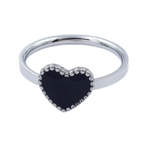Anillo corazón negro