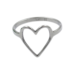 Anillo plateado corazón (talle 6)
