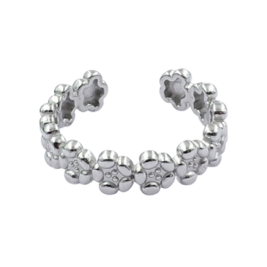 Anillo plateado flowers