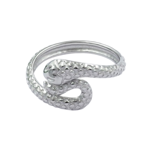 Anillo plateado serpiente