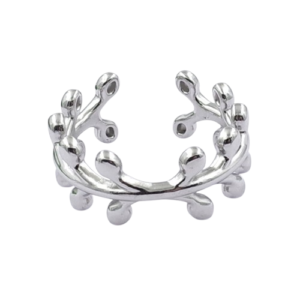 Anillo plateado rama