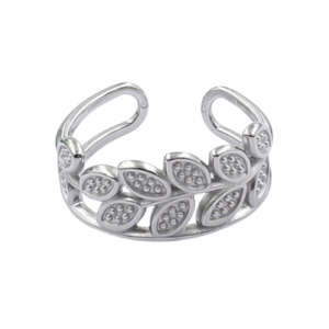Anillo plateado ramita con puntos
