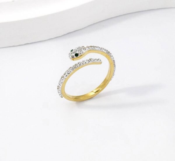Anillo dorado serpiente con microcircones