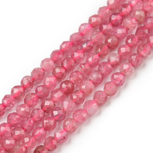 Tira facetada piedra natural turmalina rosa