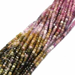 Tira cúbica piedra natural turmalina de colores