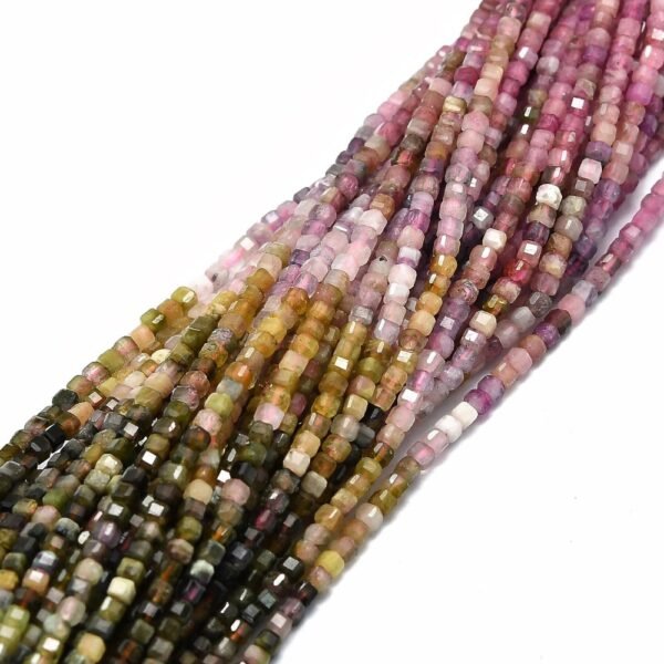 Tira cúbica piedra natural turmalina de colores