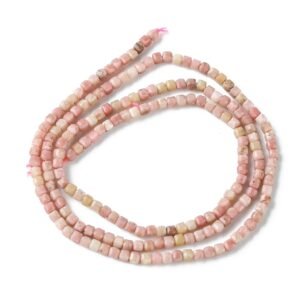 Tira piedra natural rodonita rosa cubo 2,5mm