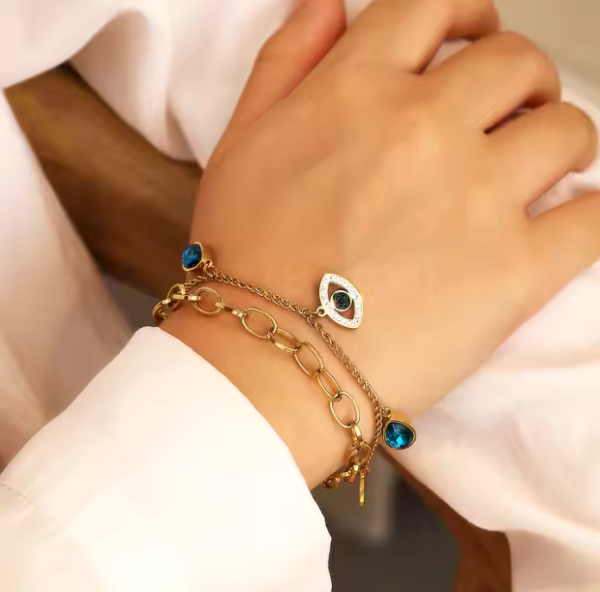 Pulsera doble ojo turco - Imagen 2