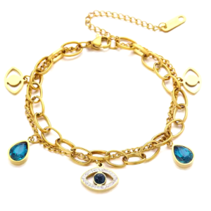 Pulsera doble ojo turco