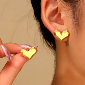 Aros dorados corazones