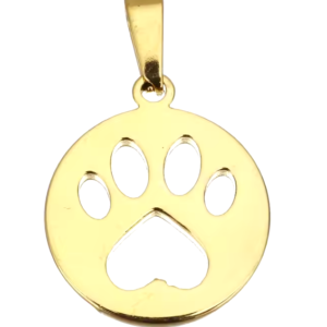 Dije dorado huella de perro