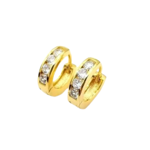 Aros dorados huggies con circones