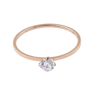 Anillo gold rose con circón