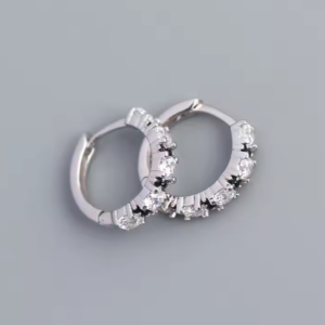 Aros plata 925 zircones negros y blancos
