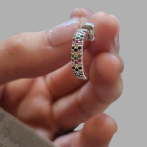 Aros plata 925 con zircones de colores