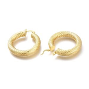 Aros texturizados laminados oro 18k