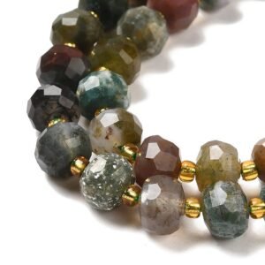 Tira piedra natural ágata india rondelle