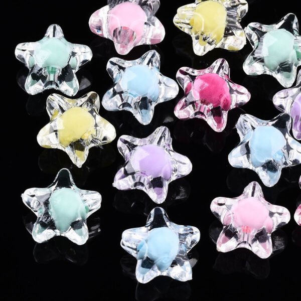 Cuentas acrílicas estrellas de colores (pack 10)