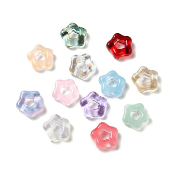 Cuentas pasantes estrellas de colores (pack 10)