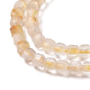 Tira cúbica piedra natural cuarzo rutilado de oro