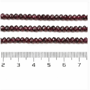 Tira piedra natural granate rondelle facetada 4x3mm