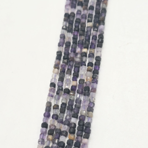 Tira cúbica piedra natural fluorita morada 2,5mm