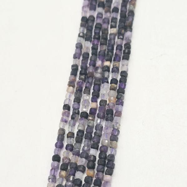 Tira cúbica piedra natural fluorita morada 2,5mm