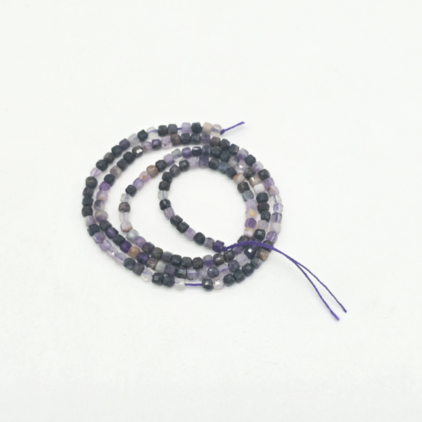Tira cúbica piedra natural fluorita morada 2,5mm - Imagen 2