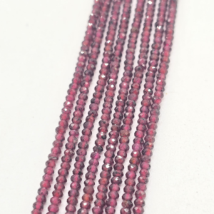 Tira rondelle facetada piedra natural granate AA (2x1mm)