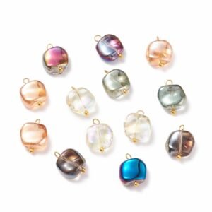 Colgantes cuadrados de cristal (20 unidades)