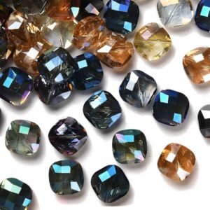 Cuentas facetadas rombos de cristal (10 unidades)
