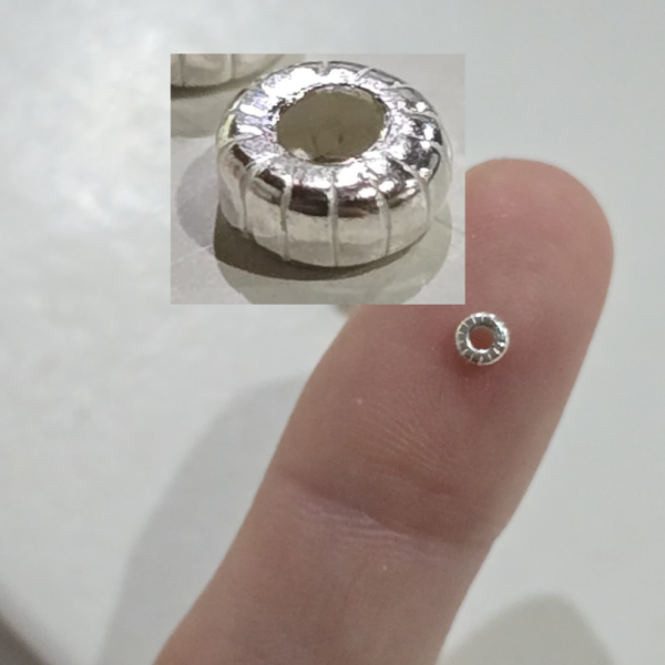 Donas rugosas 3mm plata 925 (100 unidades)