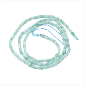 Tira rondelle facetada amazonita natural 3x2mm